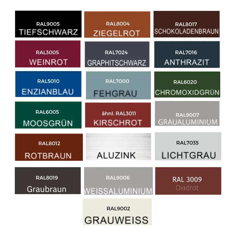 Standard RAL Farben Kehlblech - Kopie
